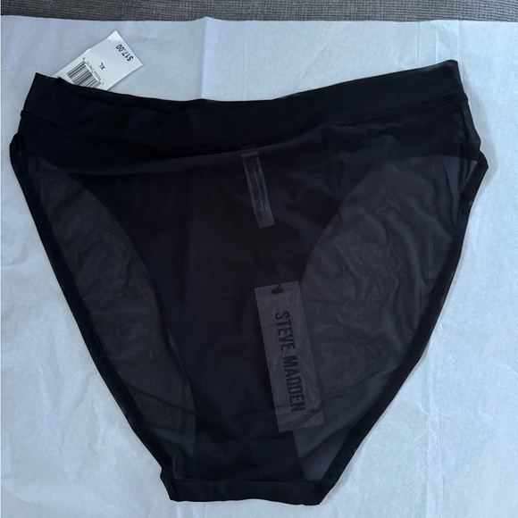Steve Madden women’s mesh high-leg bikini underwear. XL Black - Picture 4 of 5